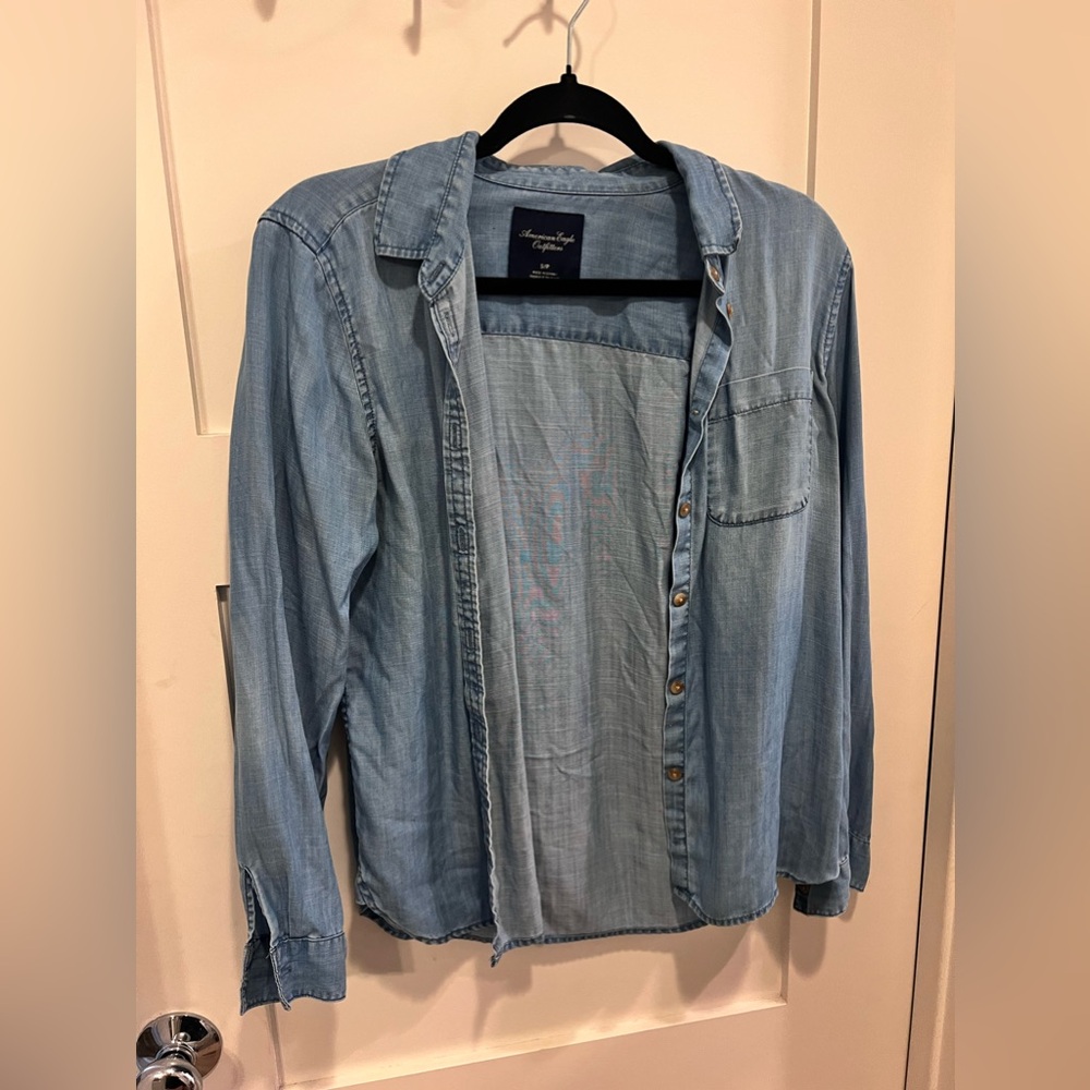 American Eagle denim blouse